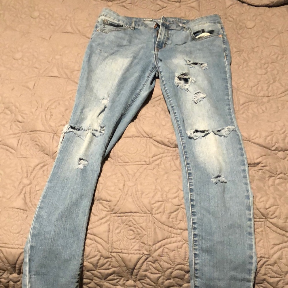 Distressed jeans